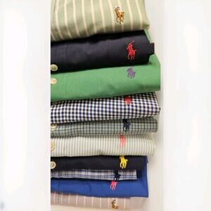 Vintage 90s Ralph Lauren Polo Button Down Shirts Short Sleeve Blake Lot Of 10 LG